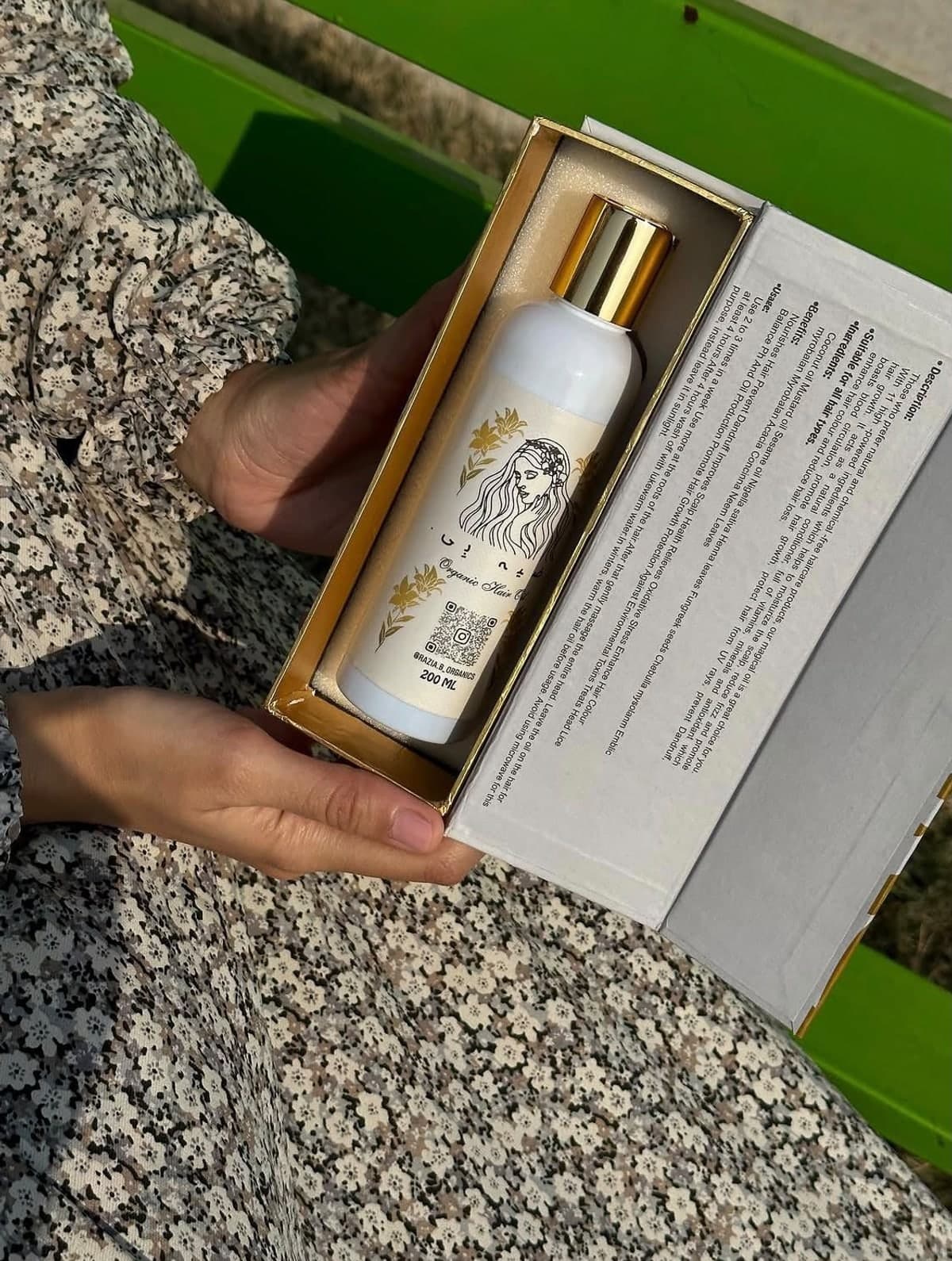 Applying Razia B. Organic Hair Oil — the weekly oiling ritual
